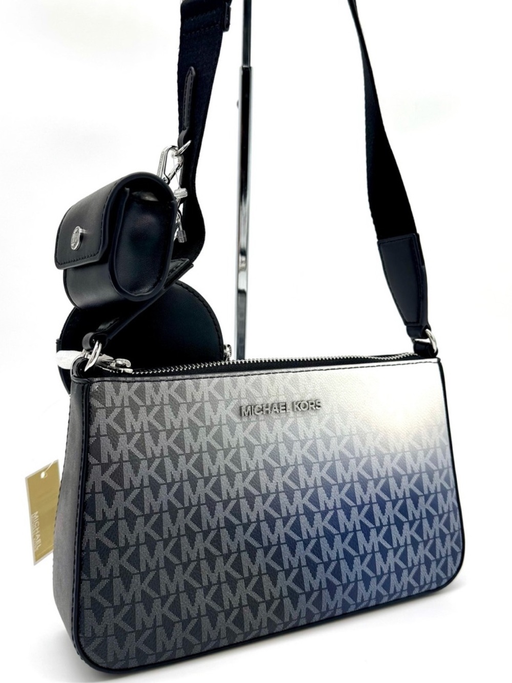 Michael Kors Jet Set Logo Crossbody Bag w Case for Apple AirPods Pro Black Multi